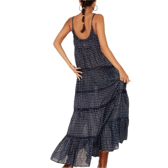 Free People Women Midnight Dance Print Sleeveless Maxi Dress Blue Size NWT - Picture 3 of 13